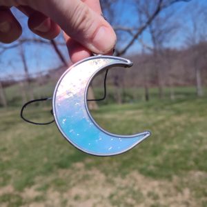 Crescent Moon Large (Iridescent Blue)