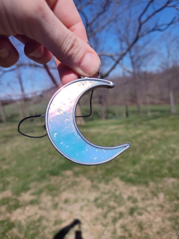 Crescent Moon Large (Iridescent Blue)