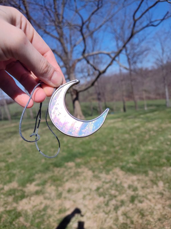 Crescent Moon Large (Iridescent Blue)