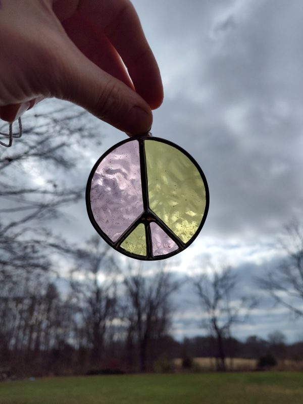 Dusty Pink and Olive Green Peace Sign