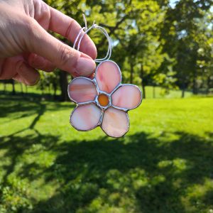 Orange and White Wispy Car Flower