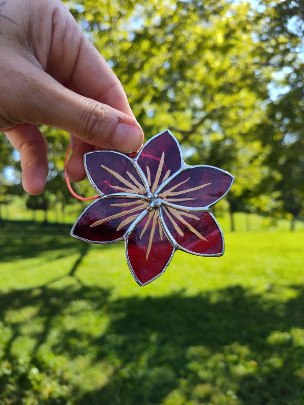 Red and Gold Painted Flower