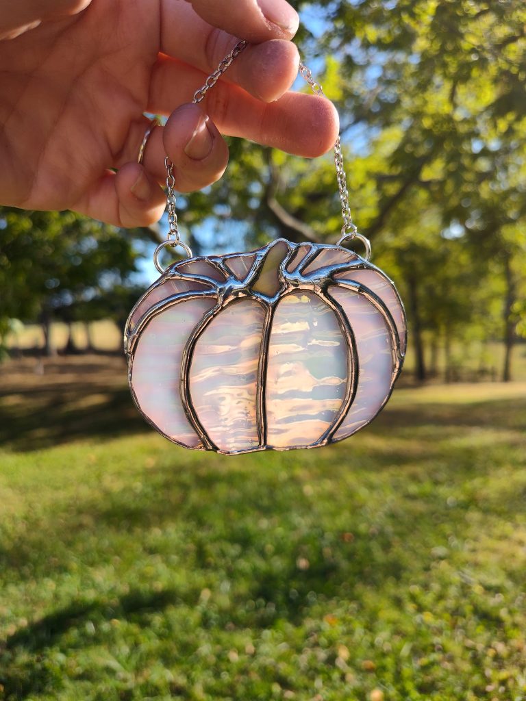 Small Squashed Iridescent Pumpkin