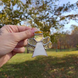 Yellow White Angel Ornament