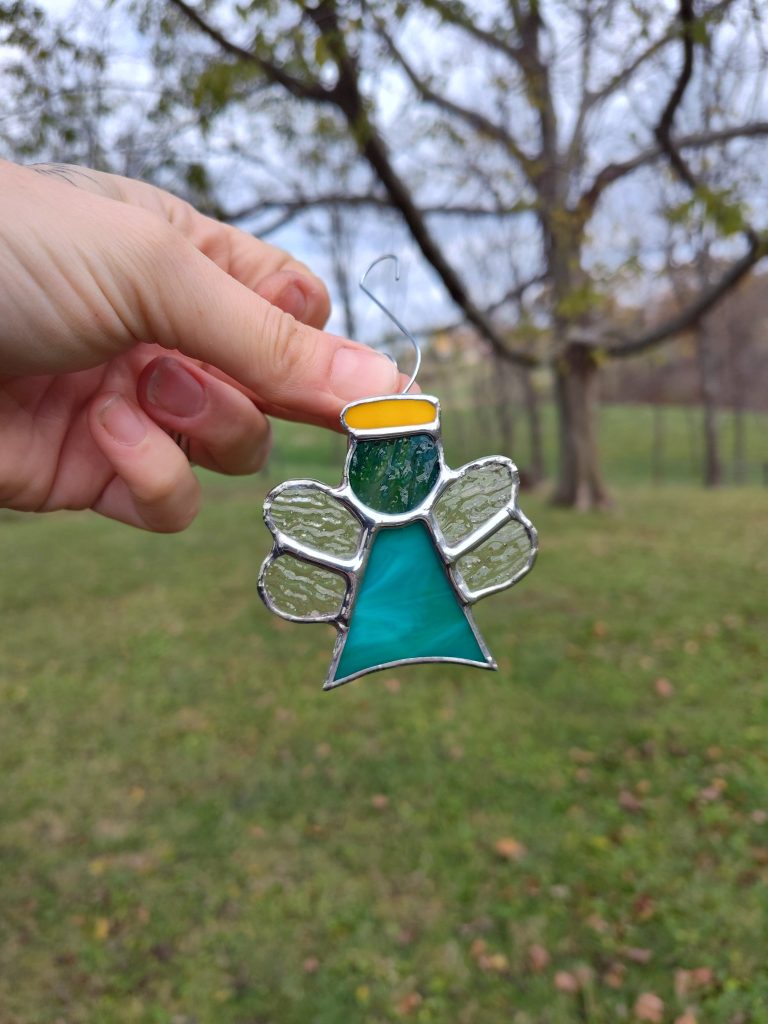 Blue Green Angel Ornament