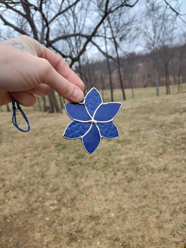 Dark Blue Painted Flower