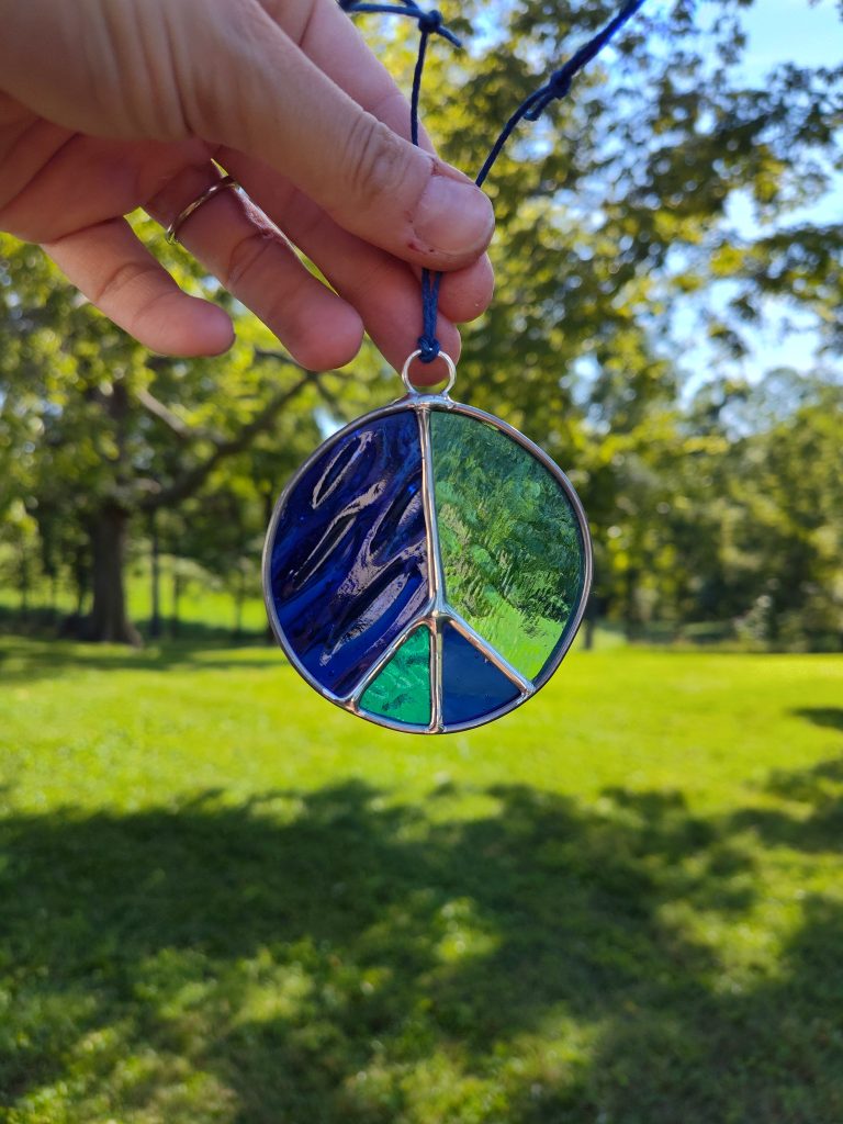 Blue Transparent Peace Sign