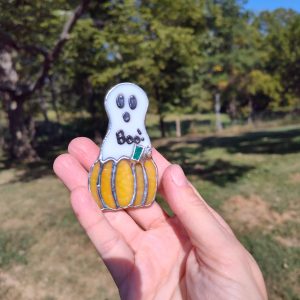 Ghost with Pumpkin Magnet